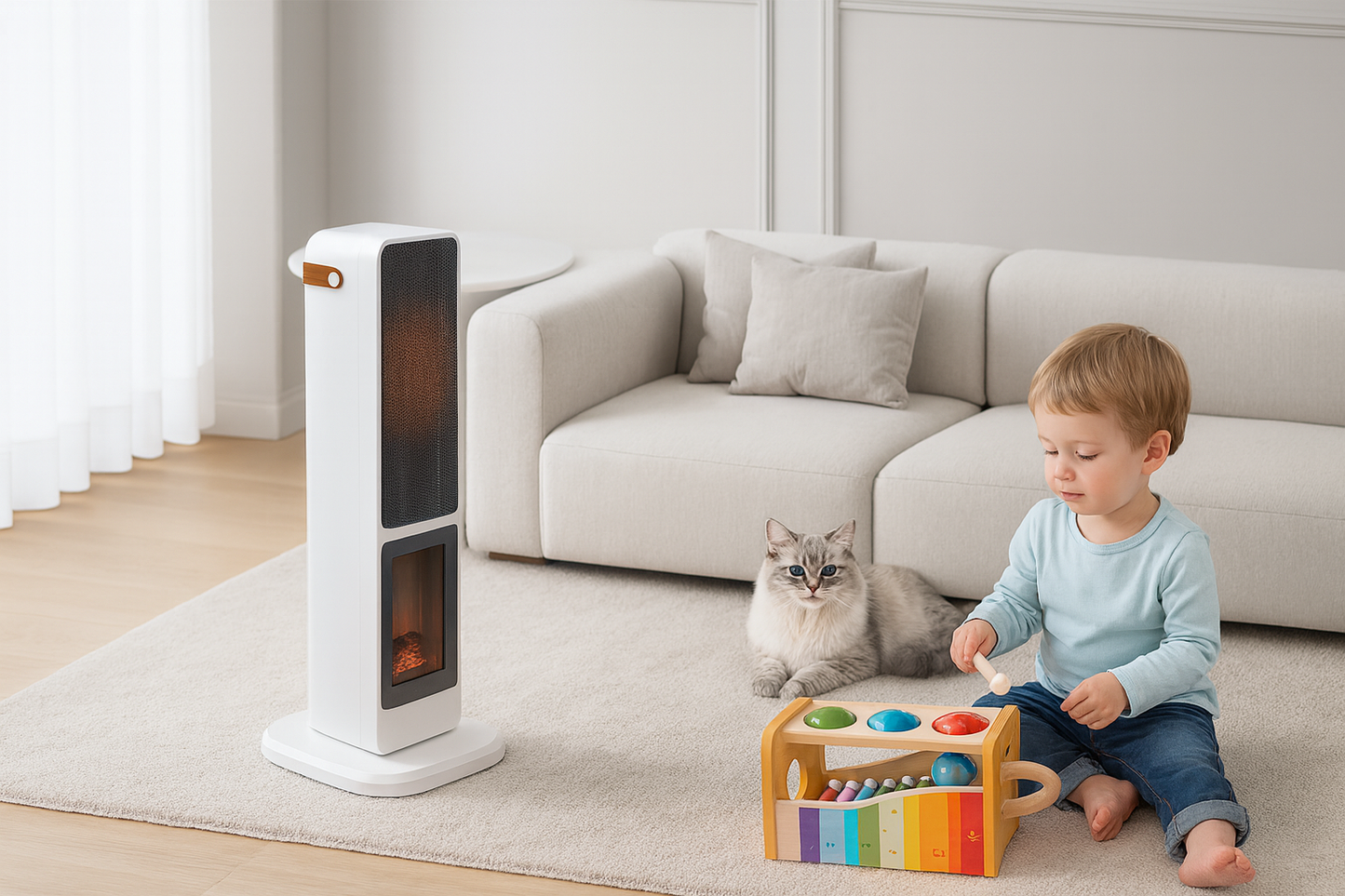 Portable electric desk heater